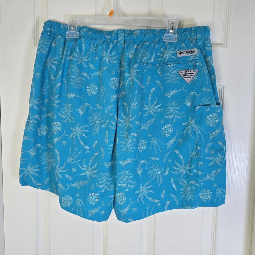 Columbia Umnishade SPF 50 Blue‎ Lined Mens Swim Trunks Pockets XL - Picture 3 of 10
